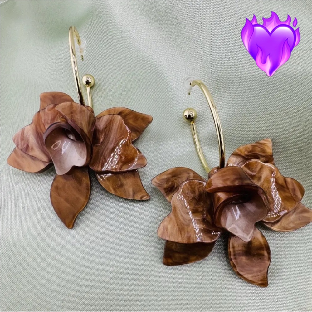 Handmade Resin Flower Drop Earrings
